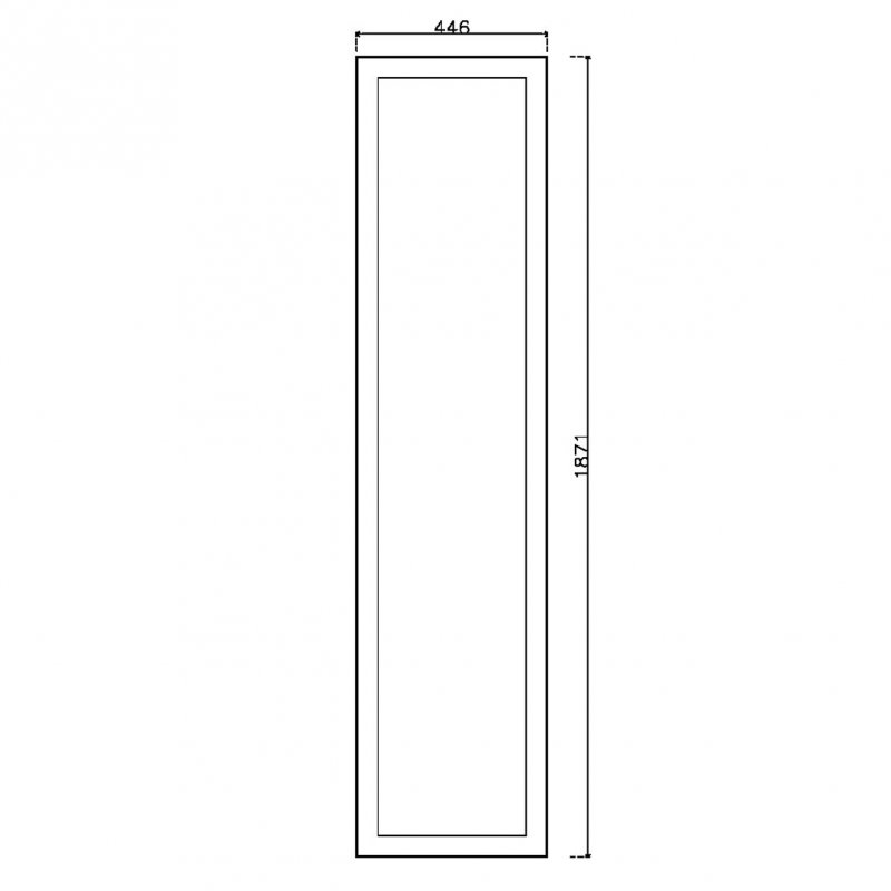 หน้าบาน PVC บานยกขอบ Stack สีขาว ขนาด  450*1875 มม.