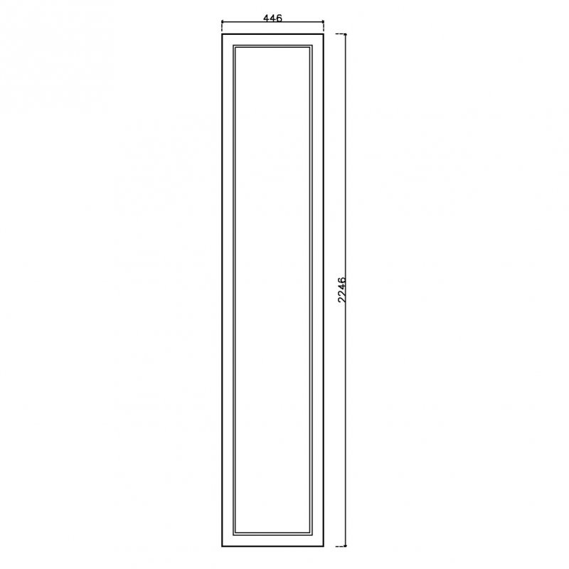 หน้าบาน PVCบานลูกฟัก สีขาว ขนาด 450*2250 มม.