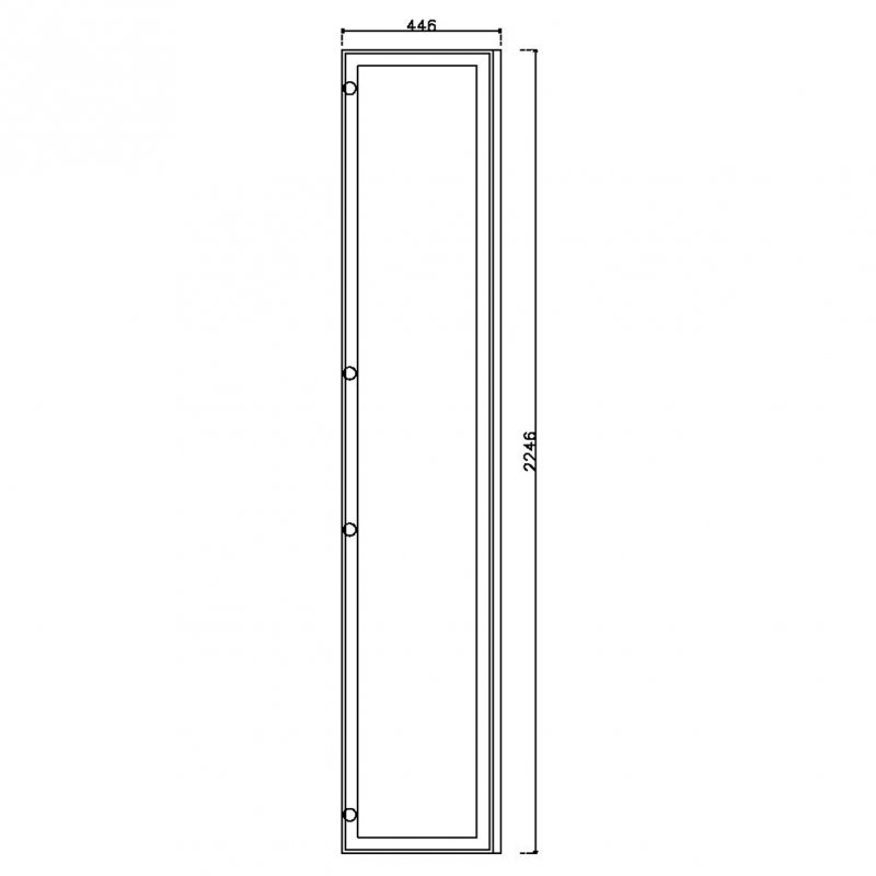 หน้าบาน เฟรมโรสโกล กระจกเงาชาทอง ขนาด 450*2250 มม.