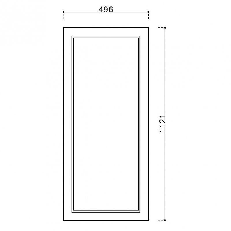 หน้าบาน PVC บานลูกฟัก สีน้ำเงิน ขนาด 500*1125 มม.