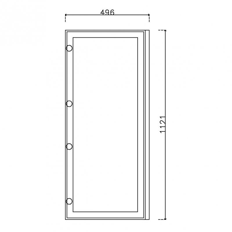 หน้าบาน เฟรมดำ กระจกเงา ขนาด 500*1125 มม.
