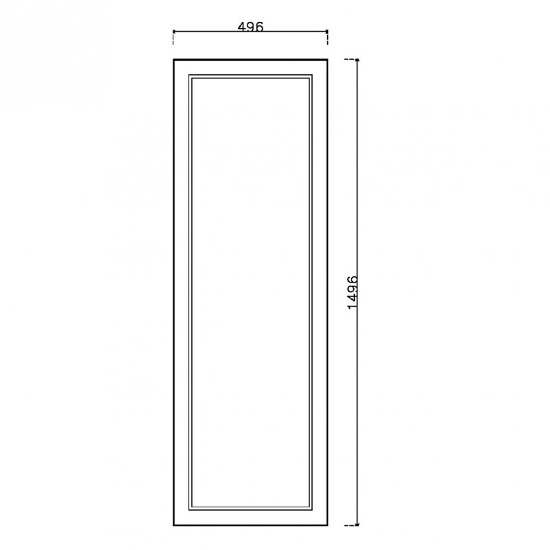 หน้าบาน PVC บานลูกฟัก สีน้ำเงิน ขนาด 500*1500 มม.