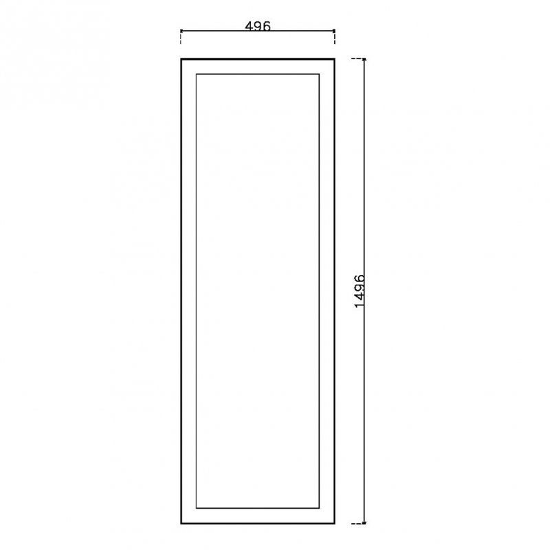 หน้าบาน PVC บานยกขอบ Stack สีน้ำเงิน ขนาด 500*1500 มม.