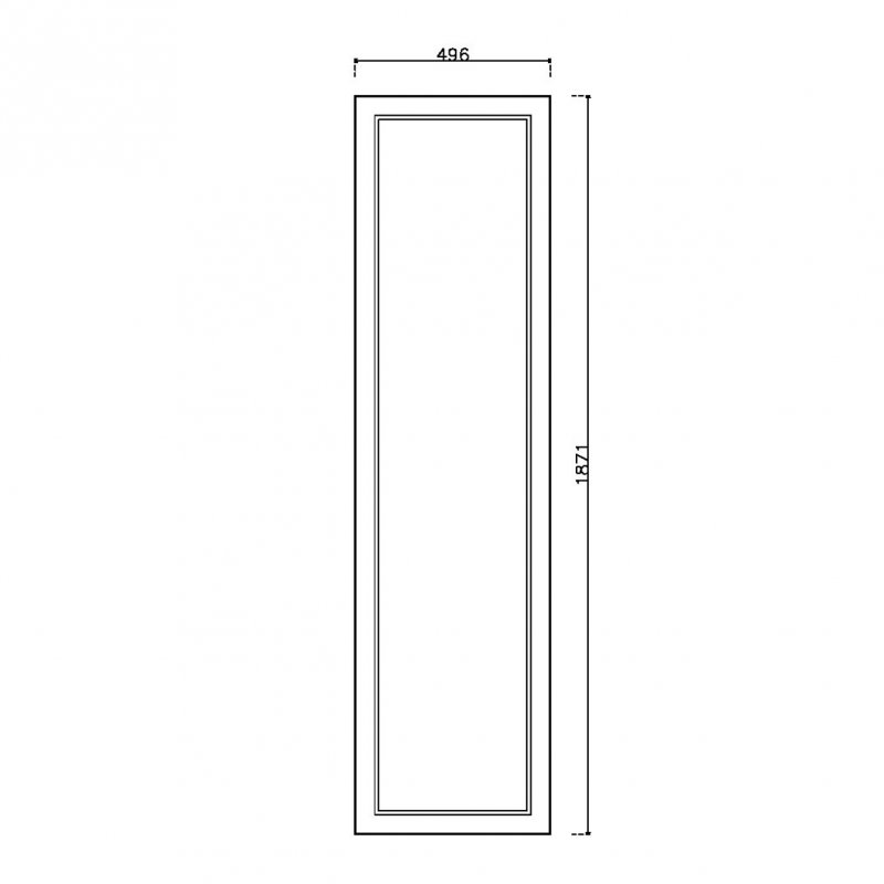 หน้าบาน PVCบานลูกฟัก สีเทา ขนาด 500*1875 มม.