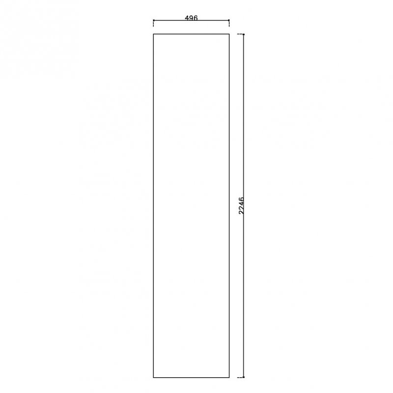 หน้าบาน PVC บานเรียบ สีขาว ขนาด 500*2250 มม.