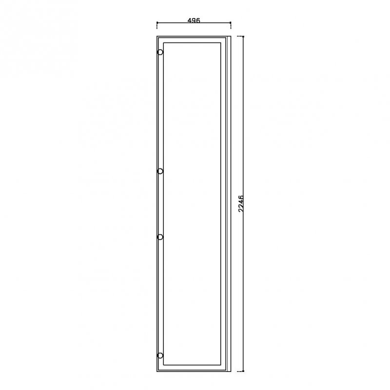 หน้าบาน เฟรมอะลูมิเนียม กระจกเงา ขนาด 500*2250 มม.