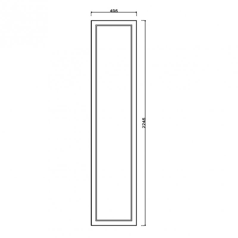 หน้าบาน PVCบานลูกฟัก สีเทา ขนาด 500*2250 มม.