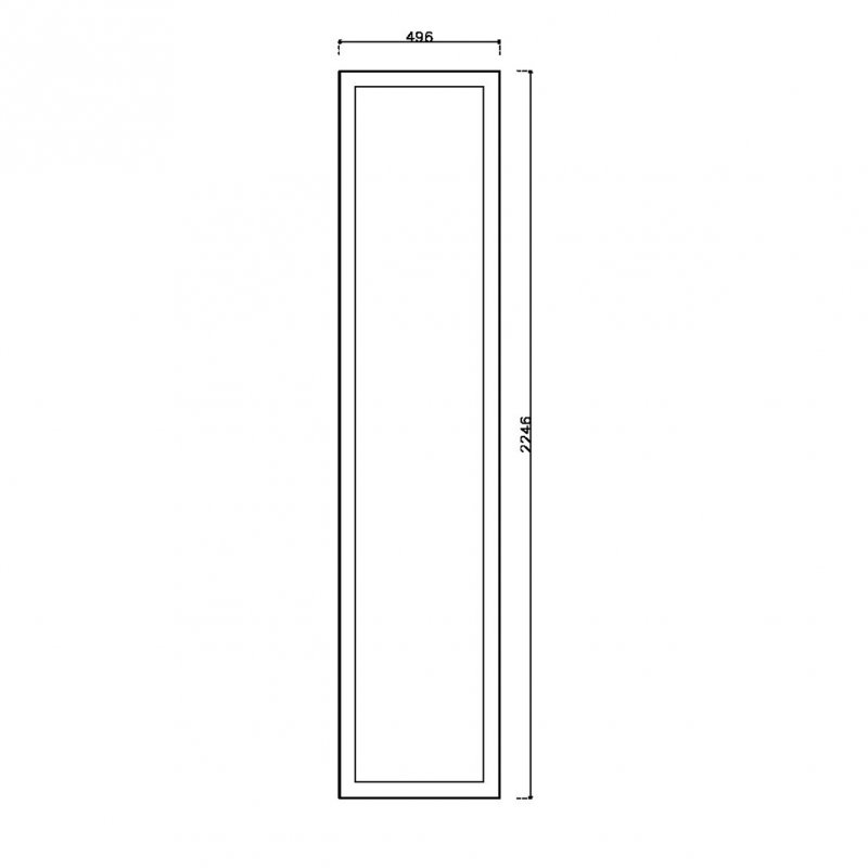 หน้าบาน PVCบานยกขอบ Stack สีเทา ขนาด 500*2250 มม.