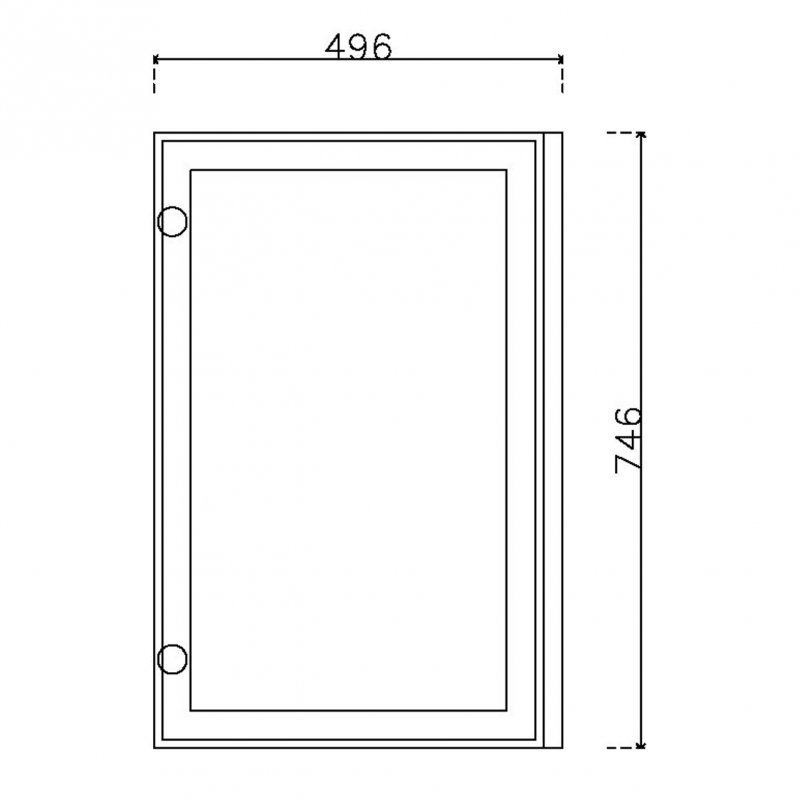 หน้าบาน เฟรมดำ กระจกเงา ขนาด 500*750 มม.