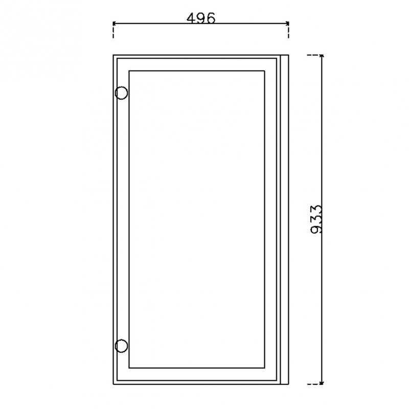 หน้าบาน เฟรมโรสโกล กระจกใส ขนาด 500*937 มม.