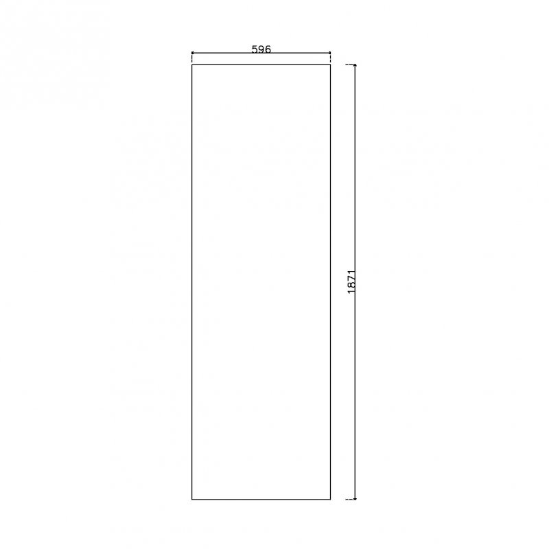 หน้าบาน PVC บานเรียบ ยกริม สีขาว ขนาด 600*1875 มม.
