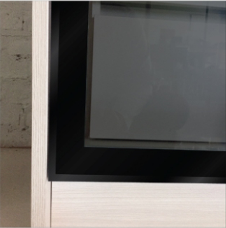 หน้าบาน เฟรมดำ กระจกใสชาดำ ขนาด 300*475 มม.