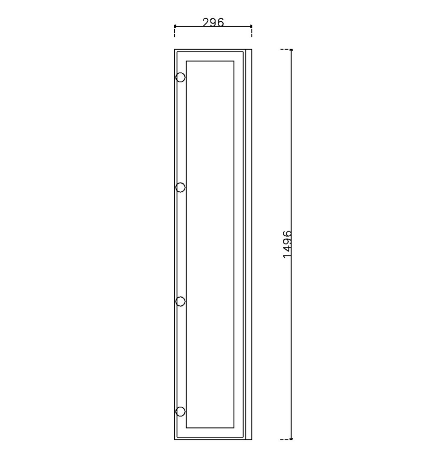 หน้าบาน เฟรมโรสโกล กระจกเงา ขนาด 300*1500 มม.