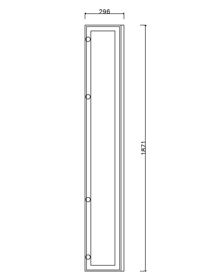 หน้าบาน เฟรมโรสโกล กระจกเงา ขนาด 300*1875 มม.