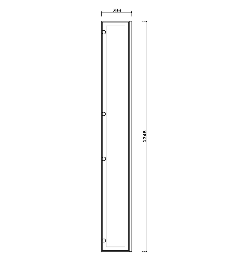 หน้าบาน เฟรมโรสโกล กระจกเงาชาทอง ขนาด 300*2250 มม.