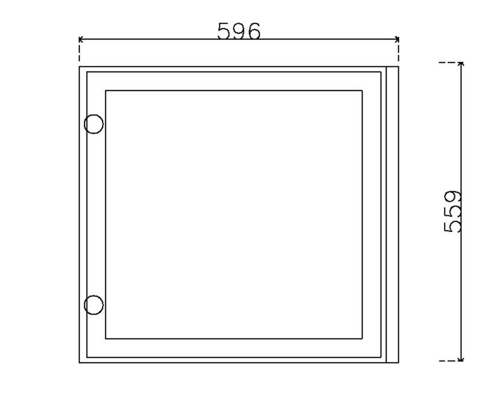 หน้าบาน เฟรมโรสโกล กระจกเงา ขนาด 600*562 มม.