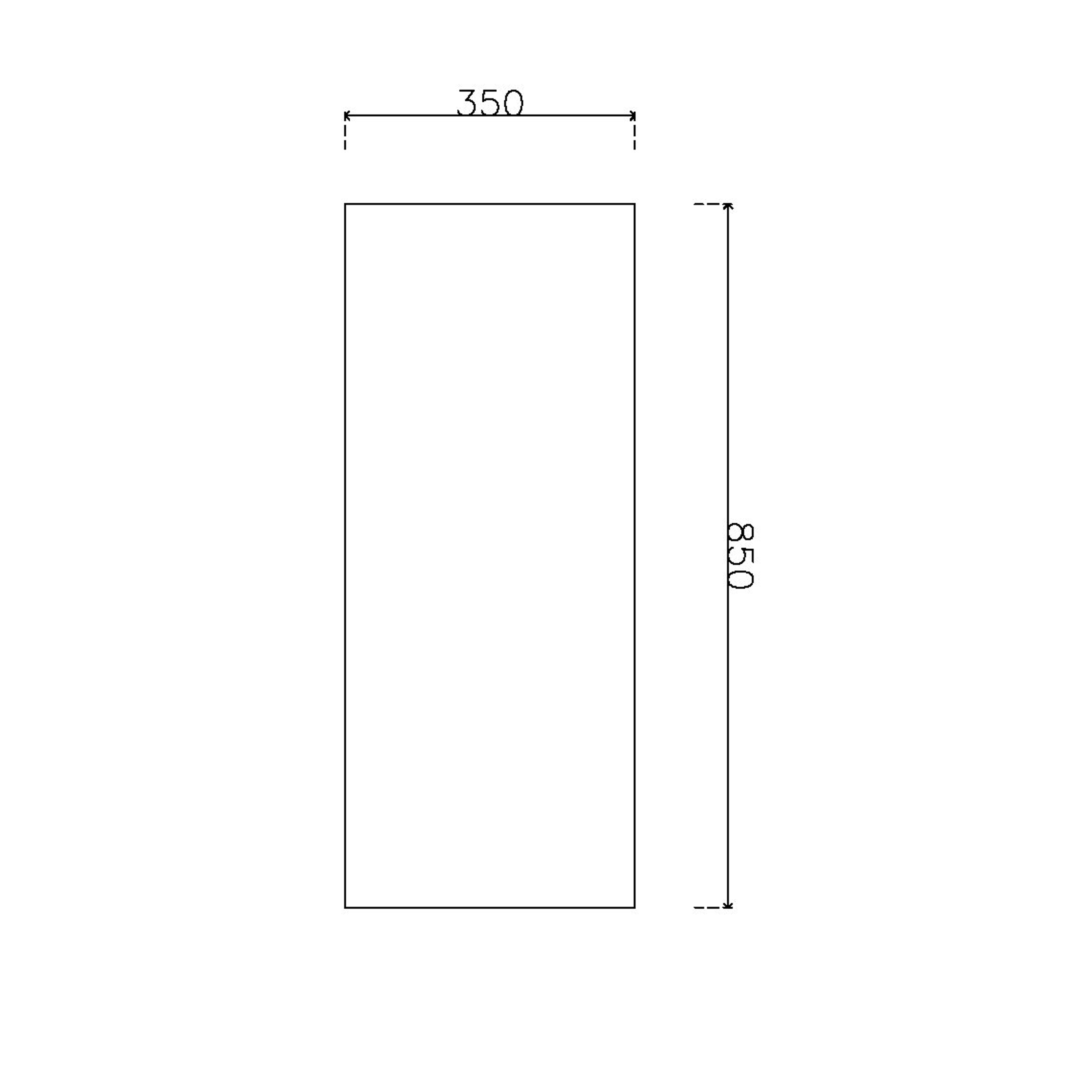 Cover PVC ขนาด 350*850 มม. สีขาวบานเรียบ