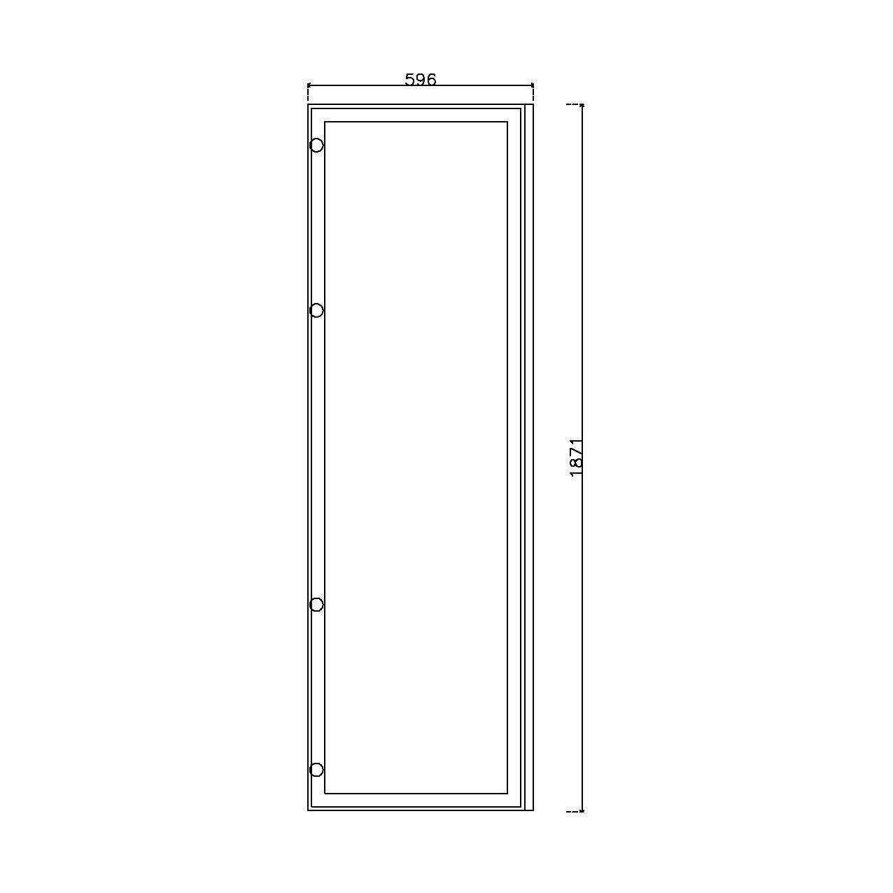 หน้าบาน เฟรมดำ กระจกใสชาดำ ขนาด 600*1875 มม.
