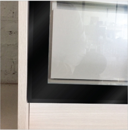 หน้าบาน เฟรมดำ กระจกใส ขนาด 600*475 มม.