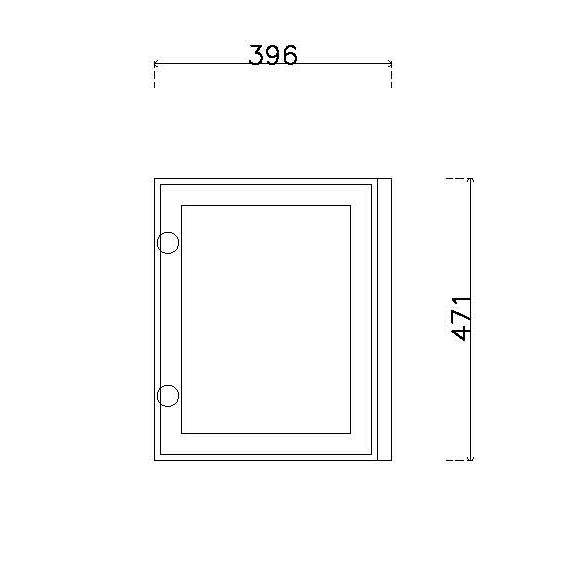 หน้าบาน เฟรมดำ กระจกใสชาดำ ขนาด 400*475 มม.