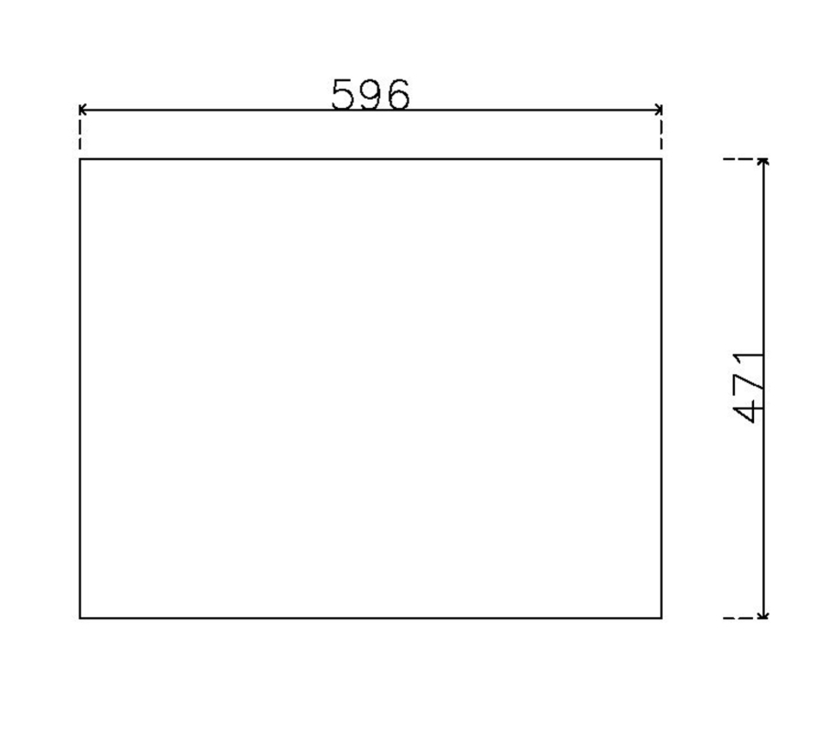 หน้าบาน เฟรมดำ กระจกใส ขนาด 600*475 มม.