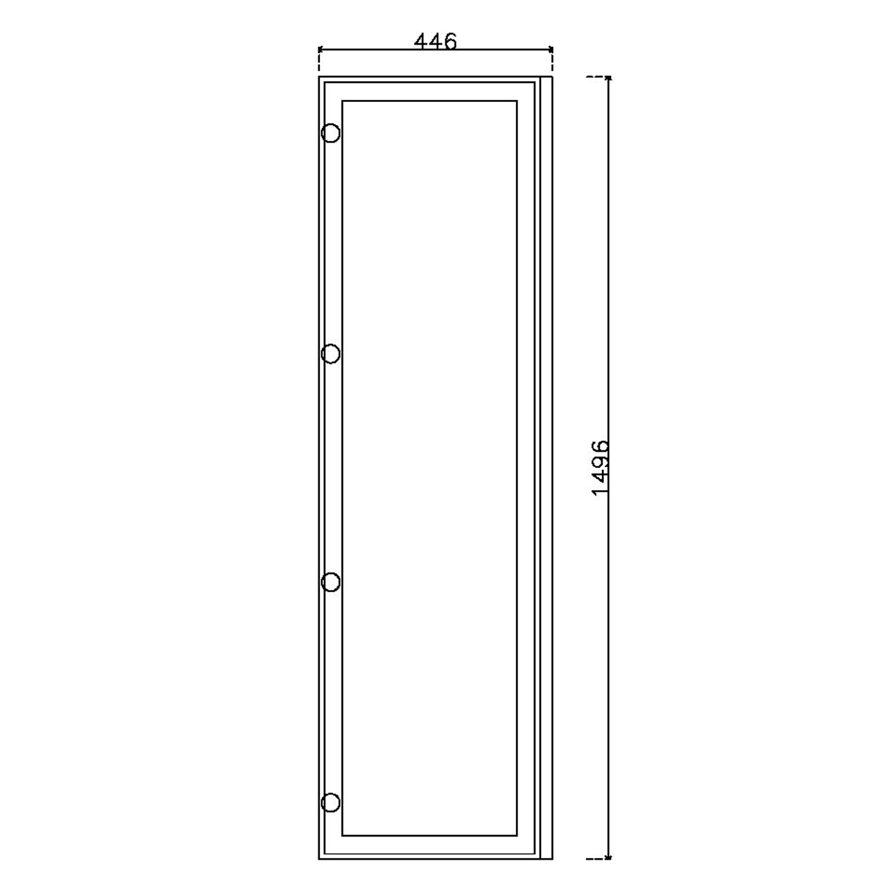 หน้าบาน เฟรมดำ กระจกใสชาดำ ขนาด 450*1500 มม.