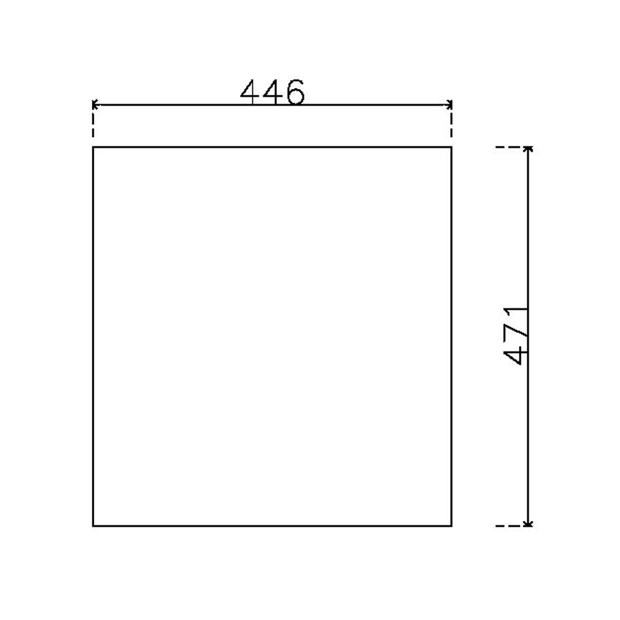 หน้าบาน เฟรมดำ กระจกใส ขนาด 450*475 มม.