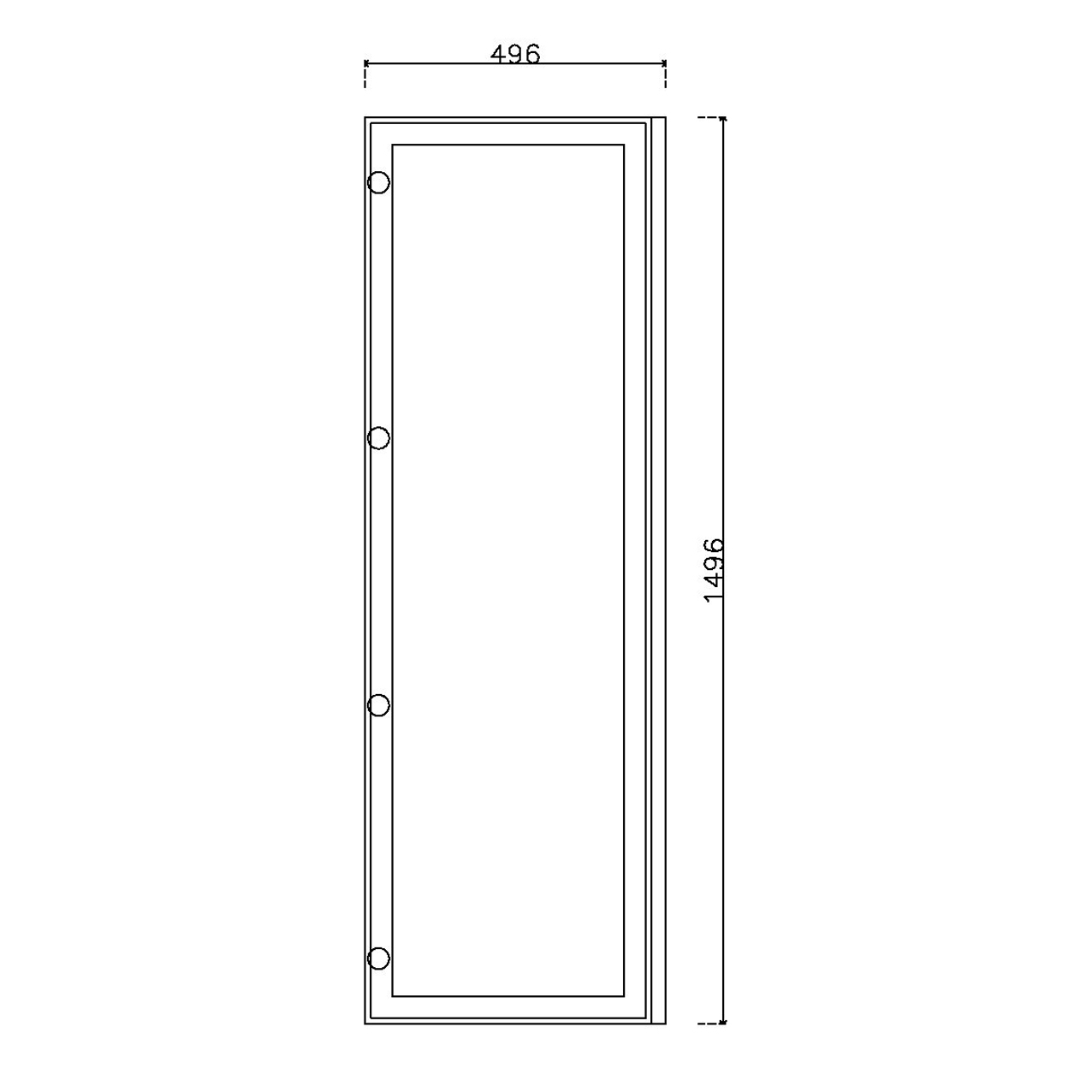 หน้าบาน เฟรมดำ กระจกใสชาดำ ขนาด 500*1500 มม.