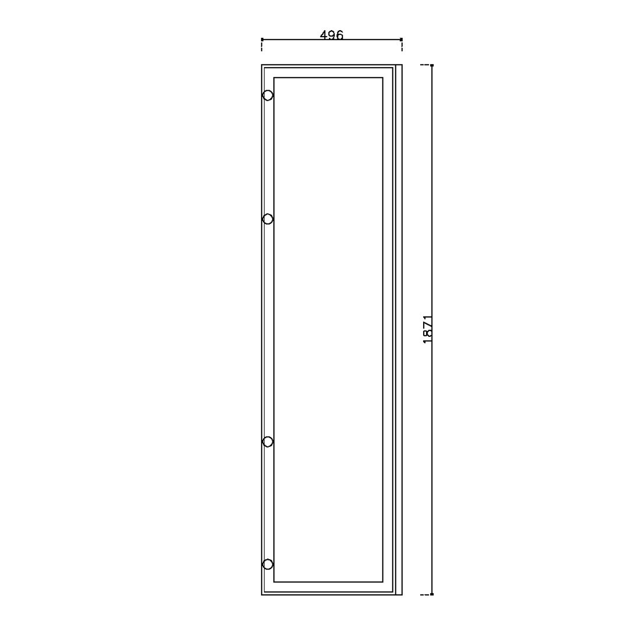 หน้าบาน เฟรมดำ กระจกใสชาดำ ขนาด 500*1875 มม.