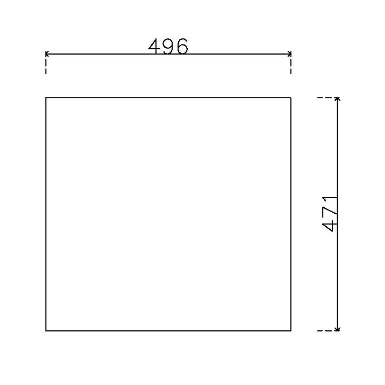 หน้าบาน เฟรมดำ กระจกใส ขนาด 500*475 มม.