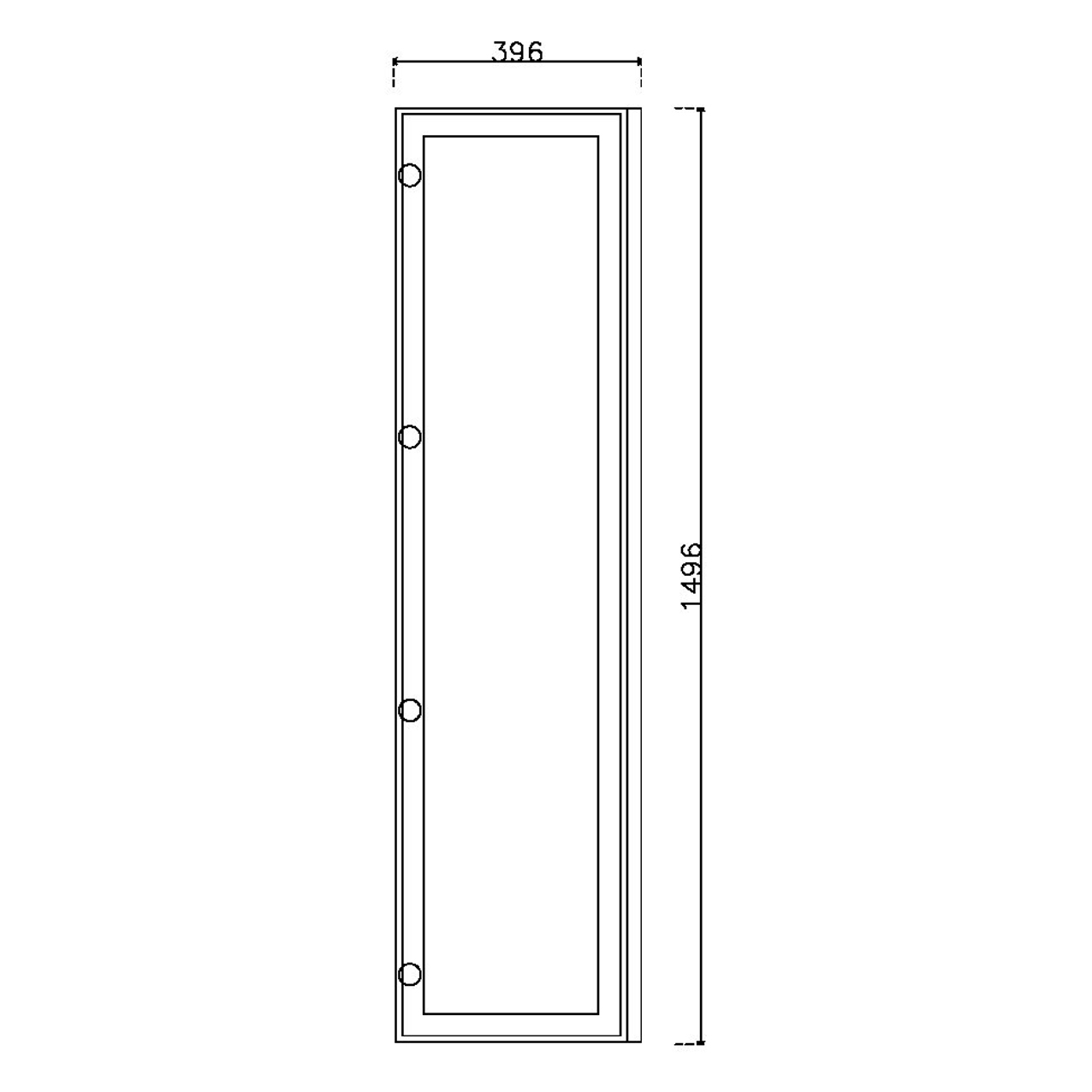 หน้าบาน เฟรมดำ กระจกใสชาดำ ขนาด 400*1500 มม.
