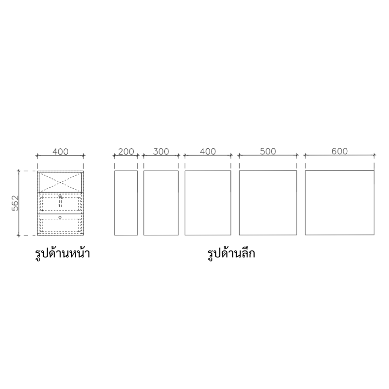 โครงตู้สำเร็จรูป ฟังก์ชั่น C ขนาด 400x375x600 มม.