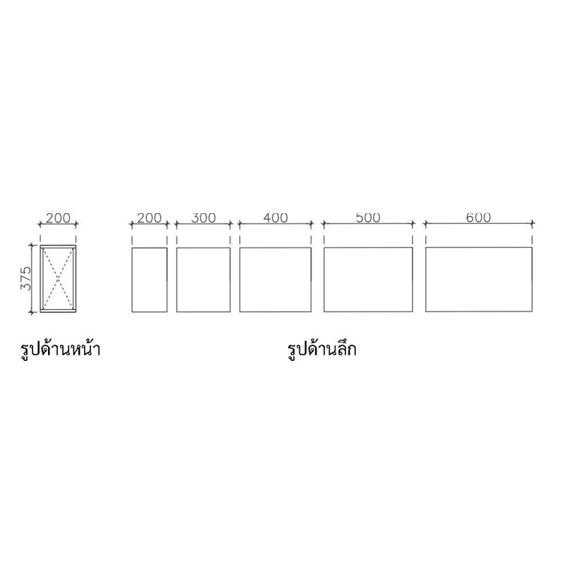 โครงตู้สำเร็จรูป ฟังก์ชั่น A ขนาด 200x375x300 มม.