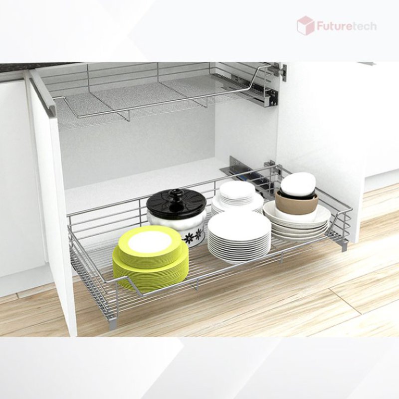 Soft-close drawer basket