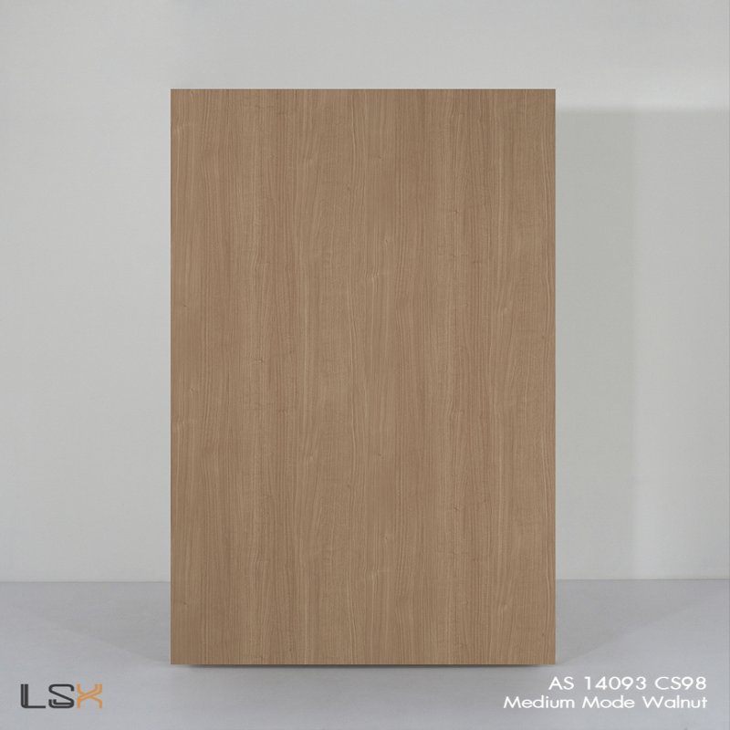 แผ่นลามิเนต สี Medium Mode Walnut ผิวไม้