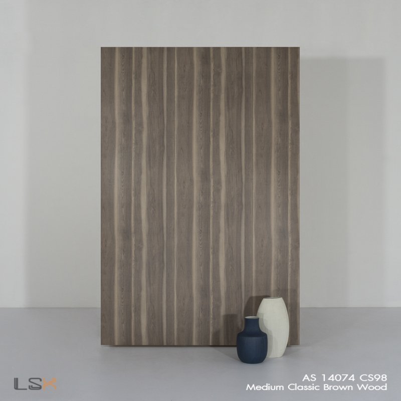 แผ่นลามิเนต สี Medium Classic Brown Wood ผิวไม้