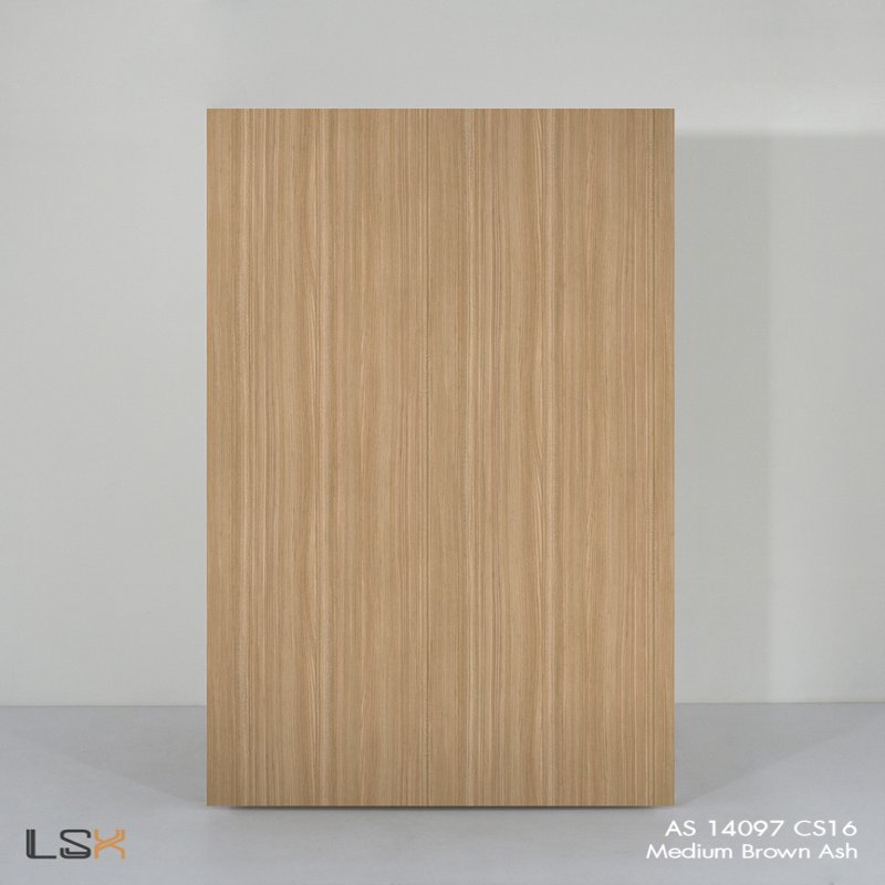 แผ่นลามิเนต สี Medium Brown Ash ผิวไม้