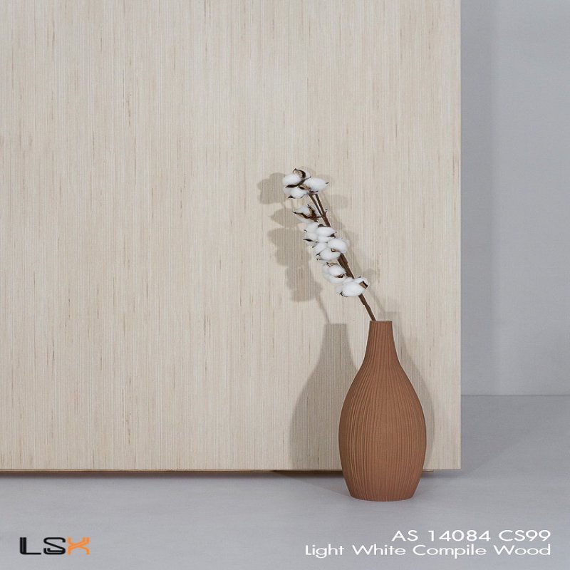 แผ่นลามิเนต สี Light White Compile Wood ผิวไม้