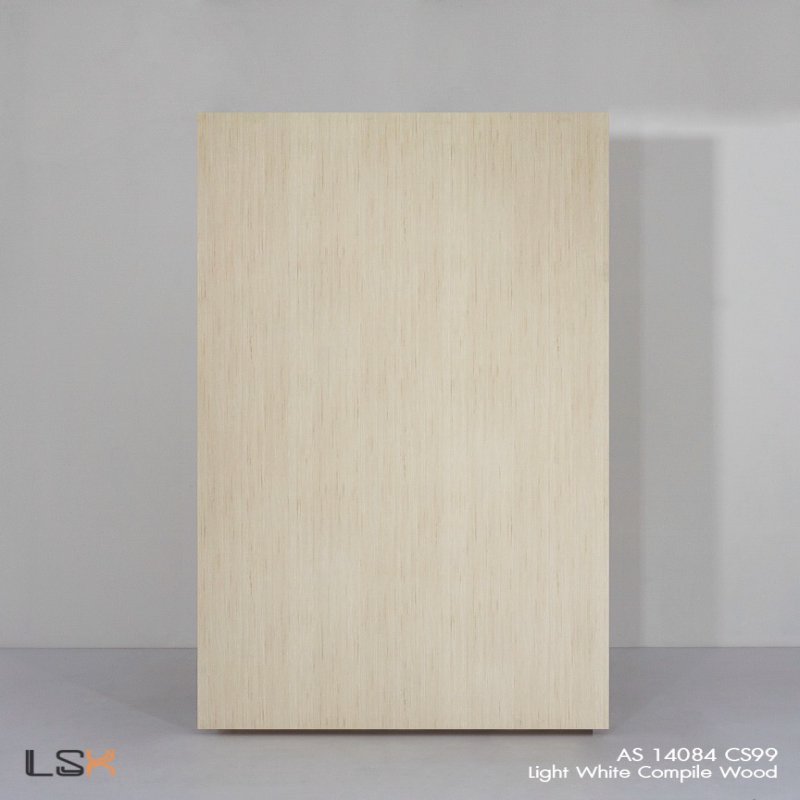 แผ่นลามิเนต สี Light White Compile Wood ผิวไม้