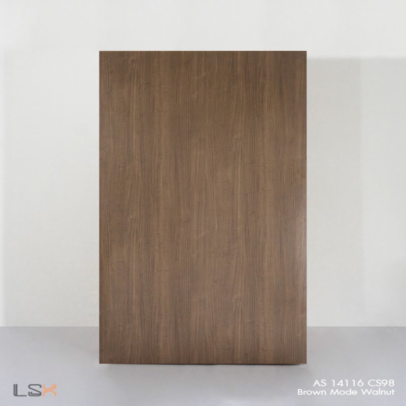แผ่นลามิเนต สี Brown Mode Walnut ผิวไม้