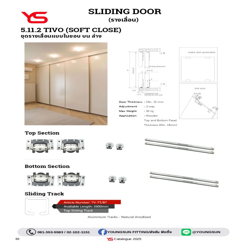 YS-รางเลื่อน Sliding Door-TIVO