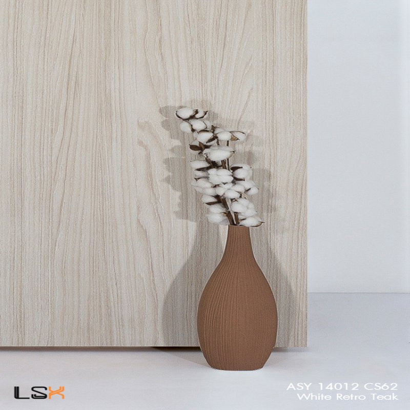 แผ่นลามิเนต สี White Retro Teak ผิวไม้