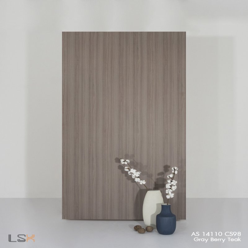 แผ่นลามิเนต สี Gray Berry Teak ผิวไม้