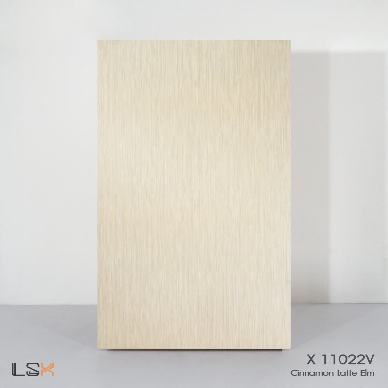 แผ่นลามิเนต สี Cinnamon Latte Elm ผิวเงา