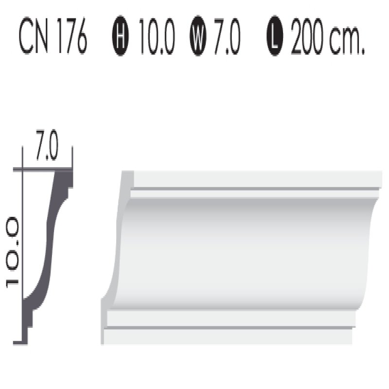 POLYDEC  Cornices Mouldings (2 Metre/Piece)
