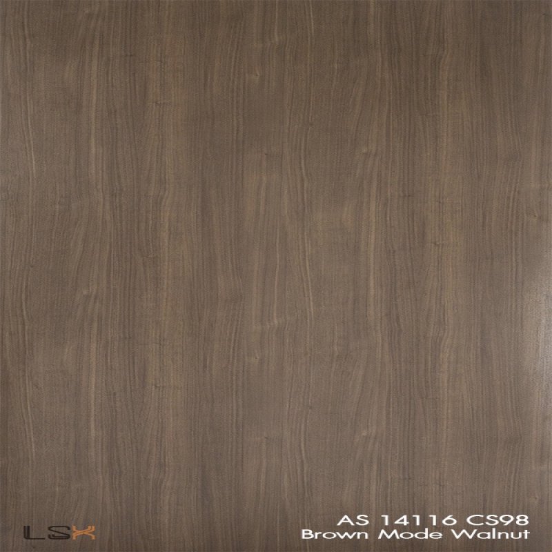 แผ่นลามิเนต สี Brown Mode Walnut ผิวไม้