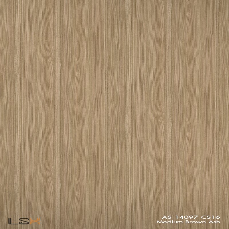แผ่นลามิเนต สี Medium Brown Ash ผิวไม้
