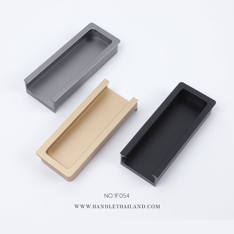  มือจับฝังอลูมิเนียม สีเทาด้าน 100 mm.