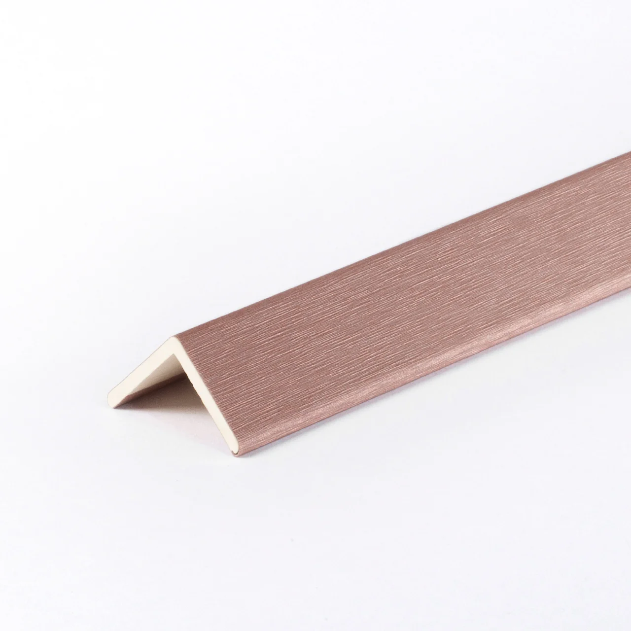 วัสดุเข้ามุม ตัวจบเก็บขอบ ครอบฉาก WPC ลายโลหะ Rose Gold