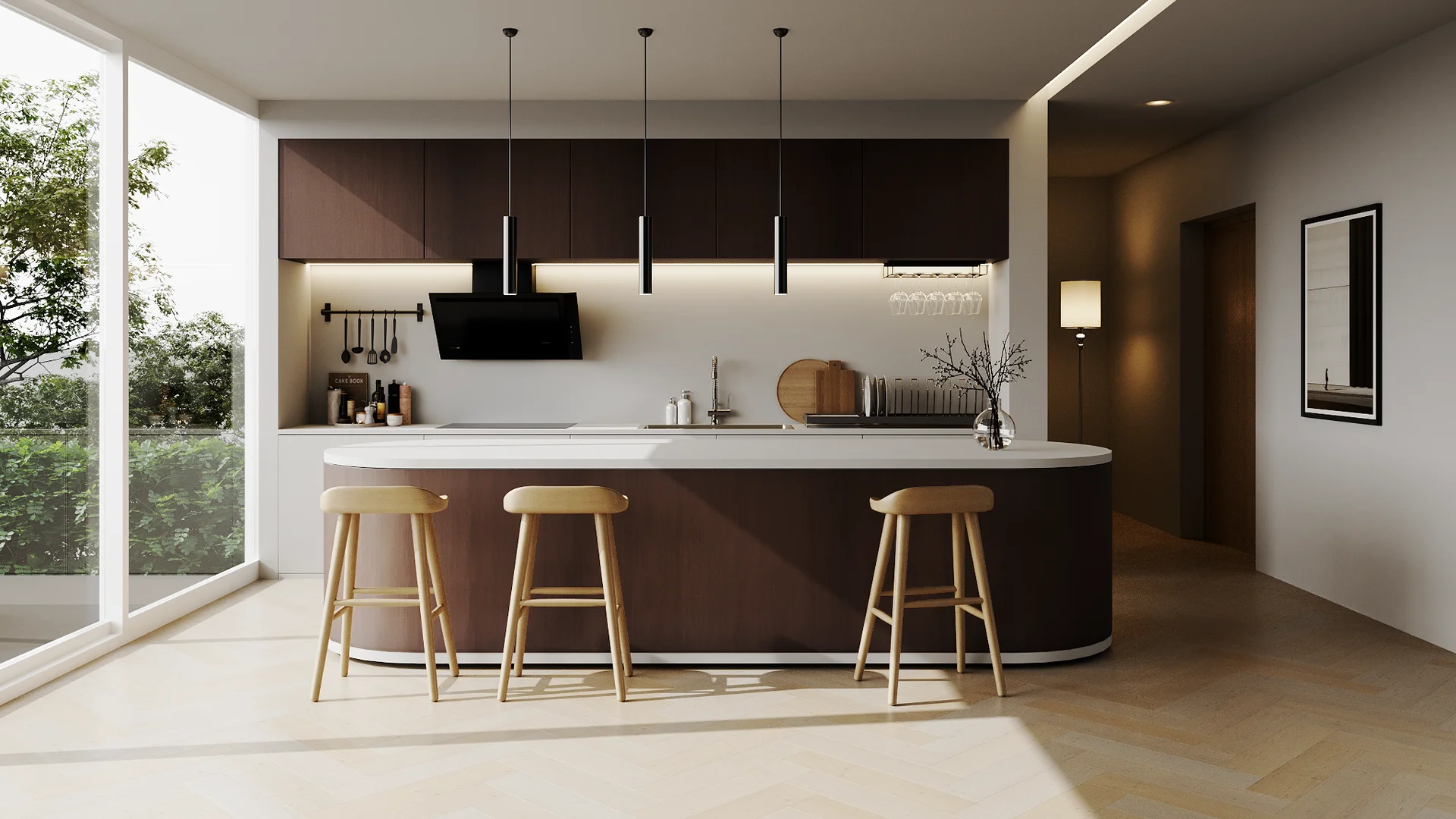 ผนังไม้เทียม รุ่น Flexiboard (Panel Board) Wood Marron